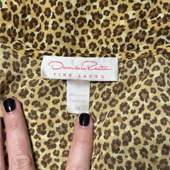 Oscar de la Renta Vintage Cheetah Animal Print Wrap Slip Dress 90s y2k - Picture 7 of 8